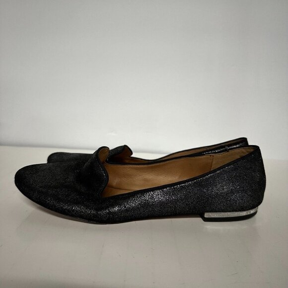 Coach Black Metallic Catrin Leather Slipper Loafers Womens 8.5 Career Classic - Picture 5 of 9